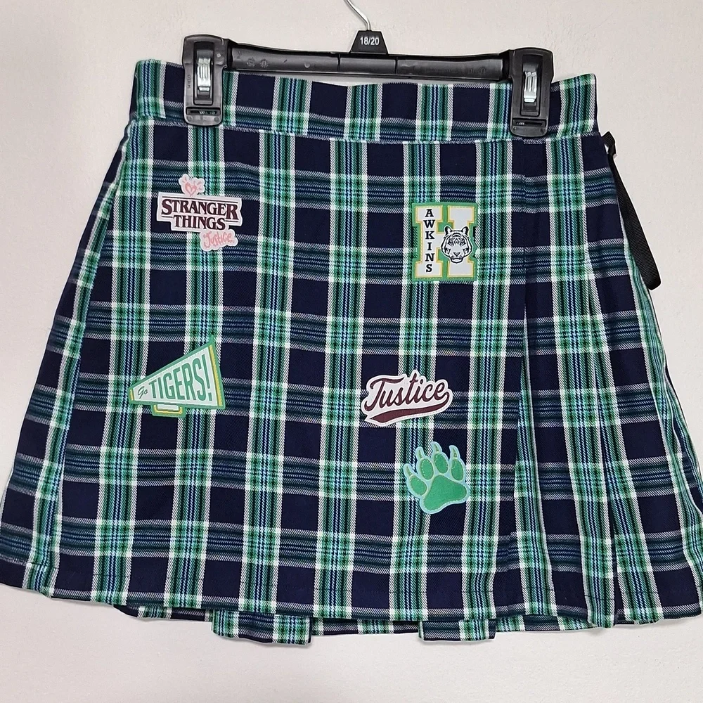 Justice Blue and Green Plaid Skirt Stranger Things